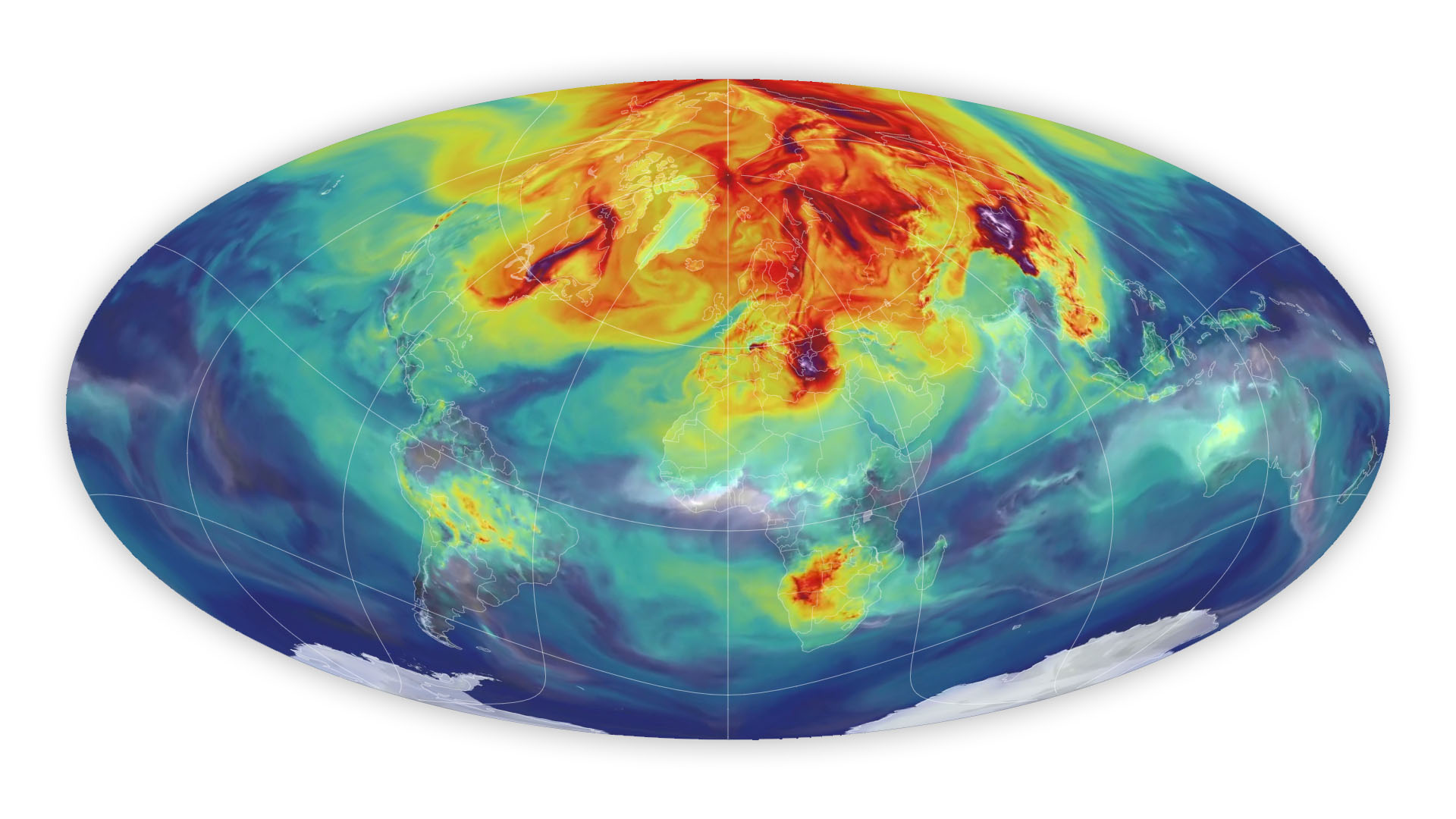 Carbon dioxide levels in the atmosphere during November of 2006.