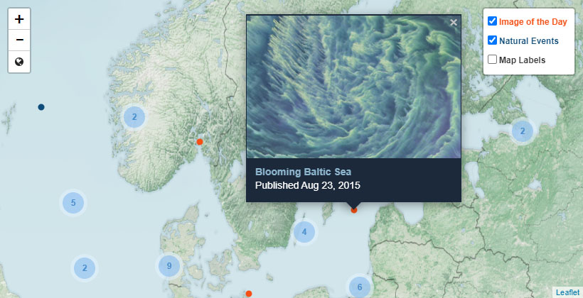 A screenshot of the primary interface of EO explorer.