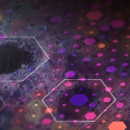 A portion of a map showing craters on the Moon and an overlay summarizing crater size and number.