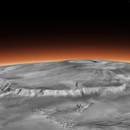 3D map of Mars showing Olympus Mons