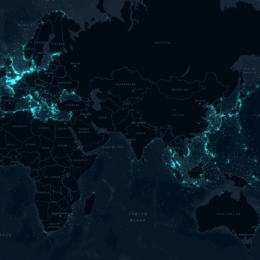 Global map showing locations of sunken ships from WWII.