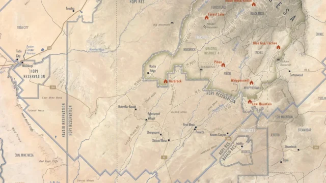 Map of Black Mesa in Northern Arizona showing the extent of the Navajo Aquifer