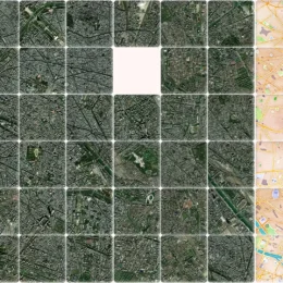 Screenshots of slide map puzzle of Paris.