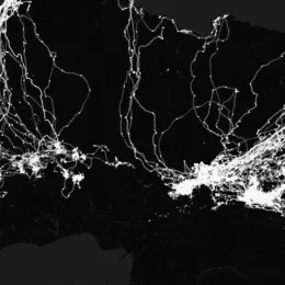 Map of Northern Africa showing white stork migration paths.