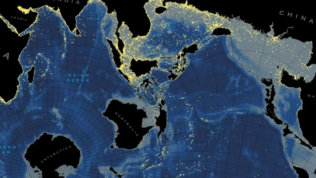 Map of shipwrecks and obstructions in the Southern Hemisphere.