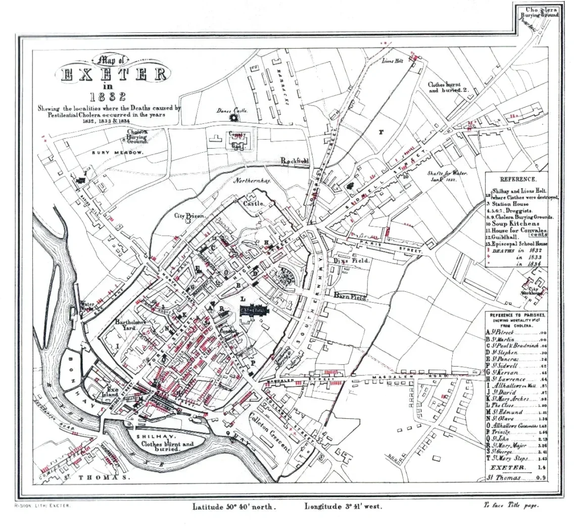 Cholera exeter map