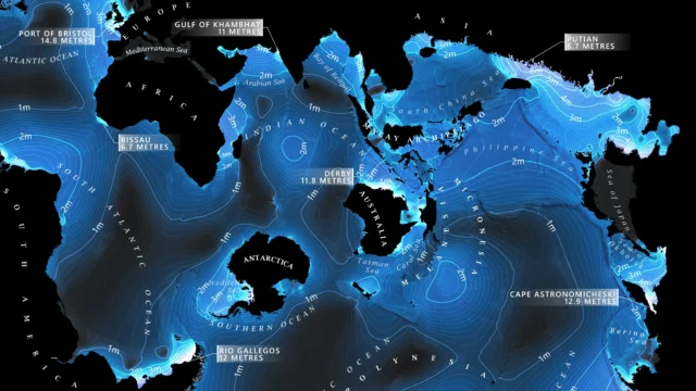 Tidal ranges vary considerably across Earth’s oceans.